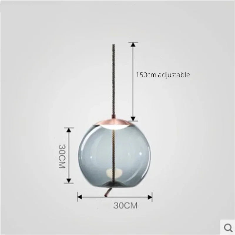 Nordic Style Designer Postmodern Luxury Glass Single Head Pendant Lamp, Creative Art Bar Dining Lighting Fixture