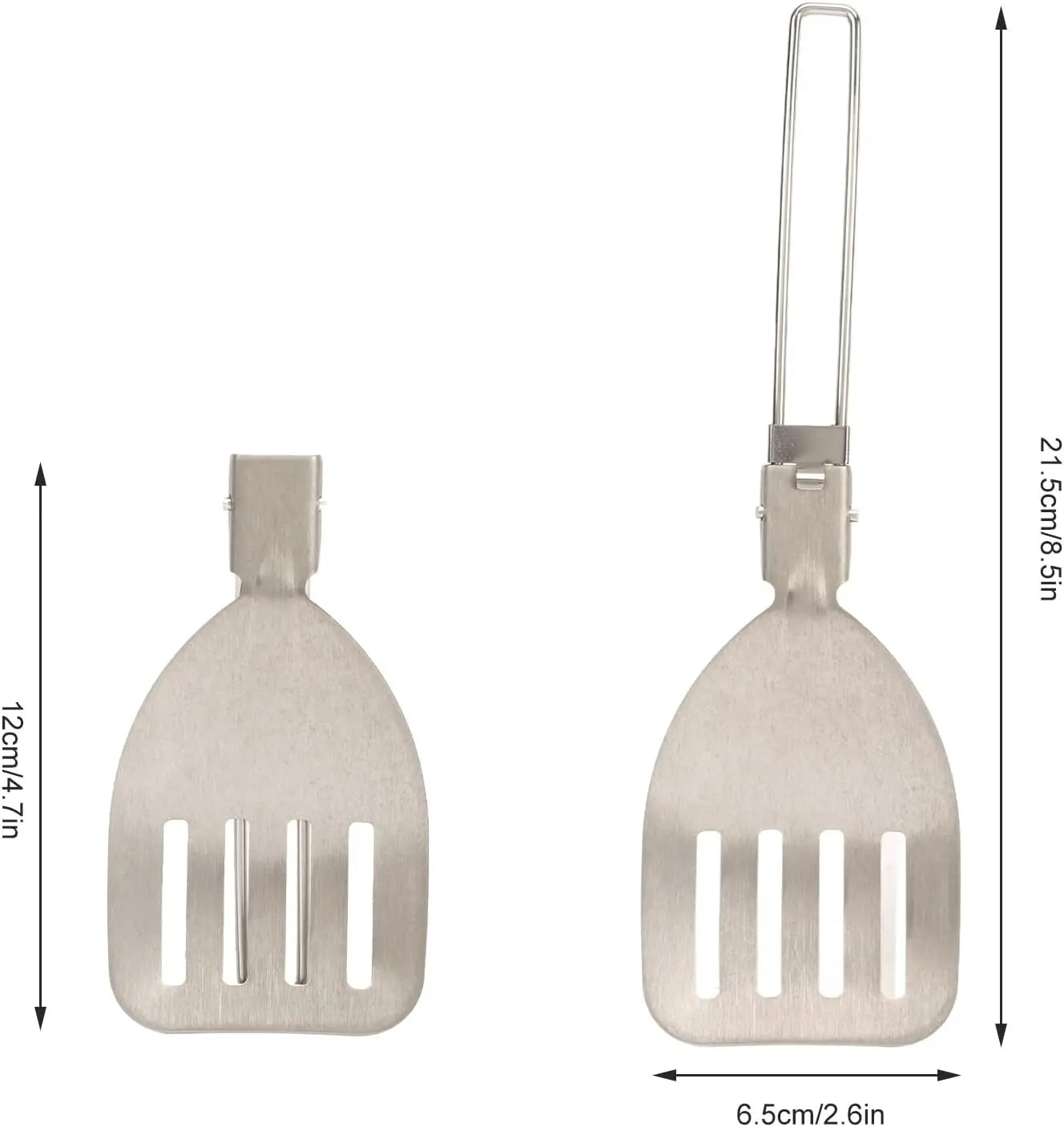 Folding Spatula Spoon Shovel Food Turner, Stainless Steel Outdoor Camping BBQ Cooking Tableware