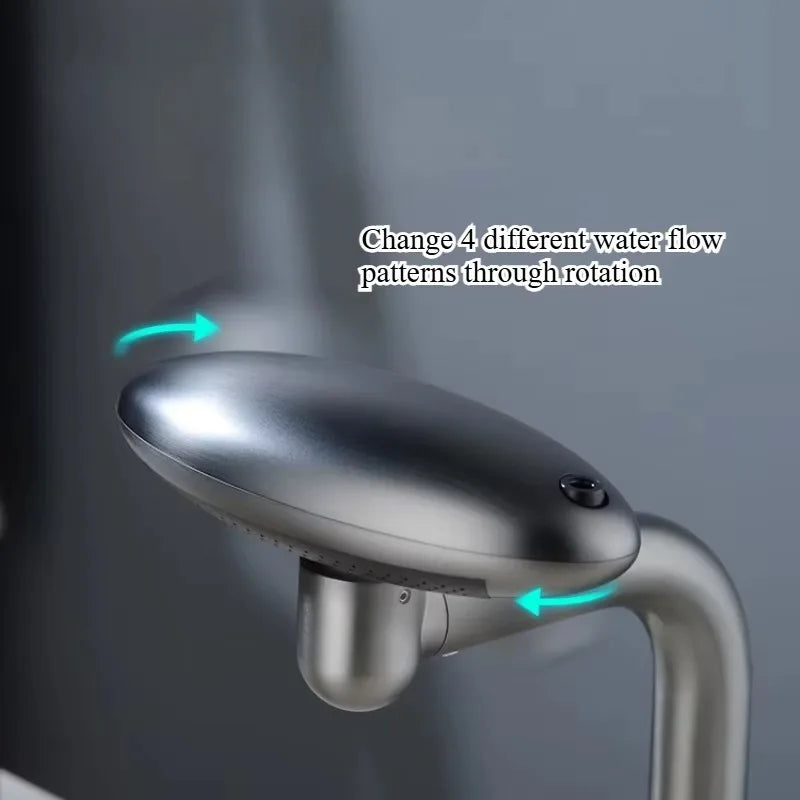 Stainless Steel Bathroom Faucet, Spaceship design 4 mode Drinking Fountain Waterfall