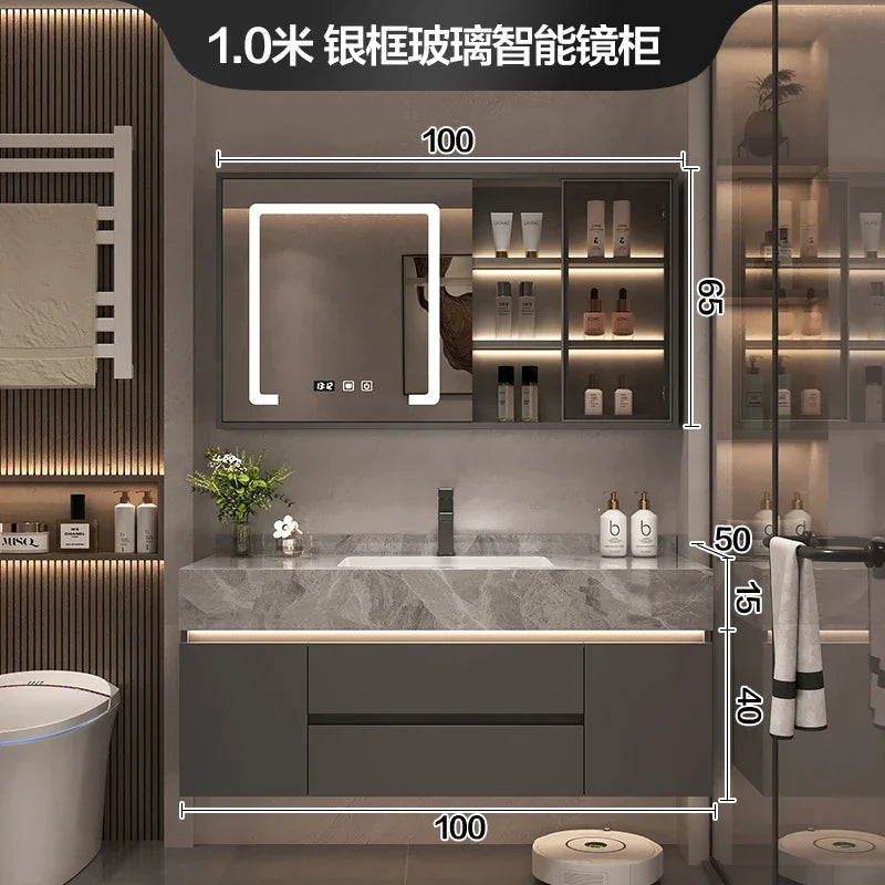 Bathroom Vanity Cabinet, Sink, Organizer Storage, Mirror