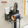 Wall-Mounted Hair Dryer & Straightener Holder - Bathroom Organizer for Blowers, Stylers & Accessories
