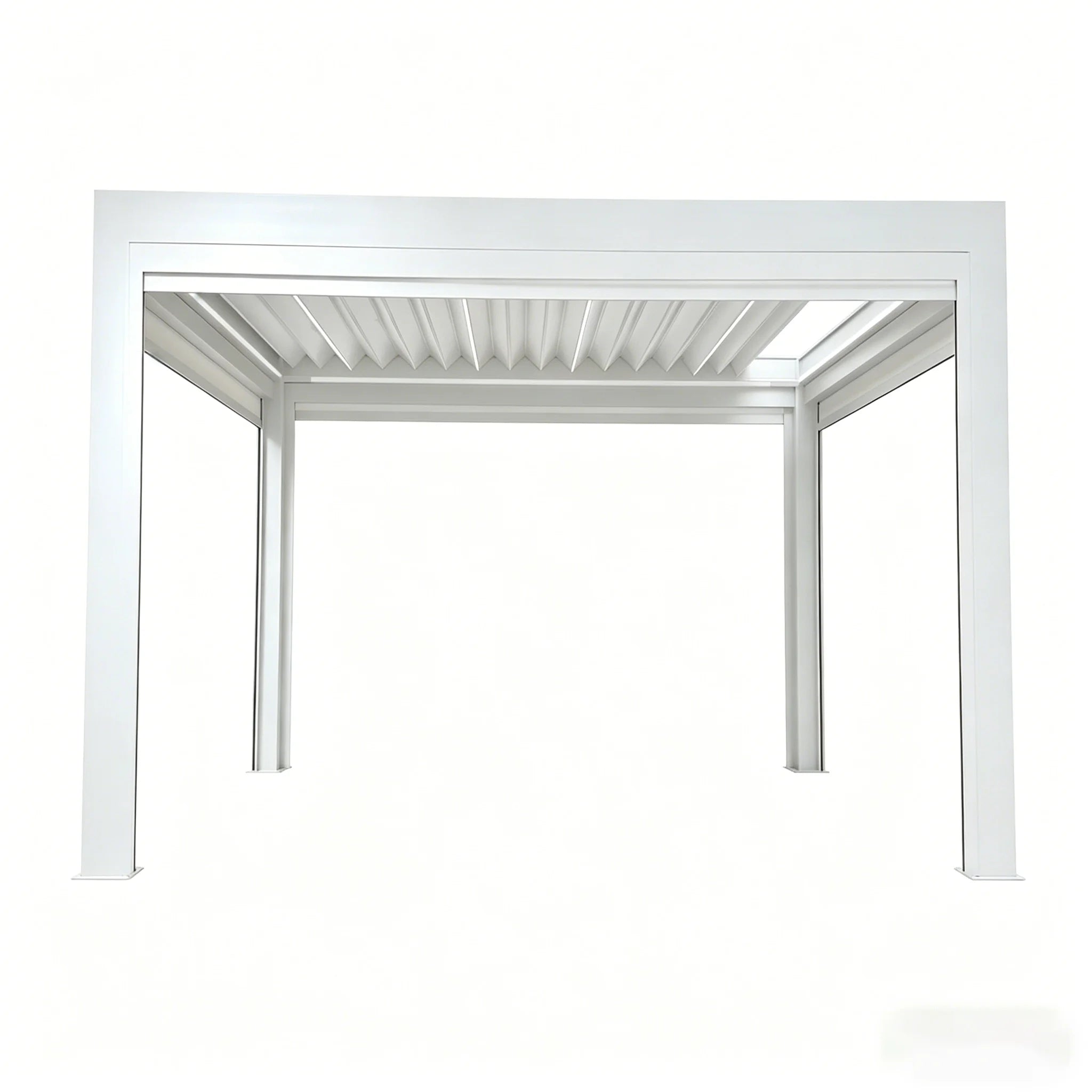 Motorized Retractable Outdoor Gazebo with Louvered Roof