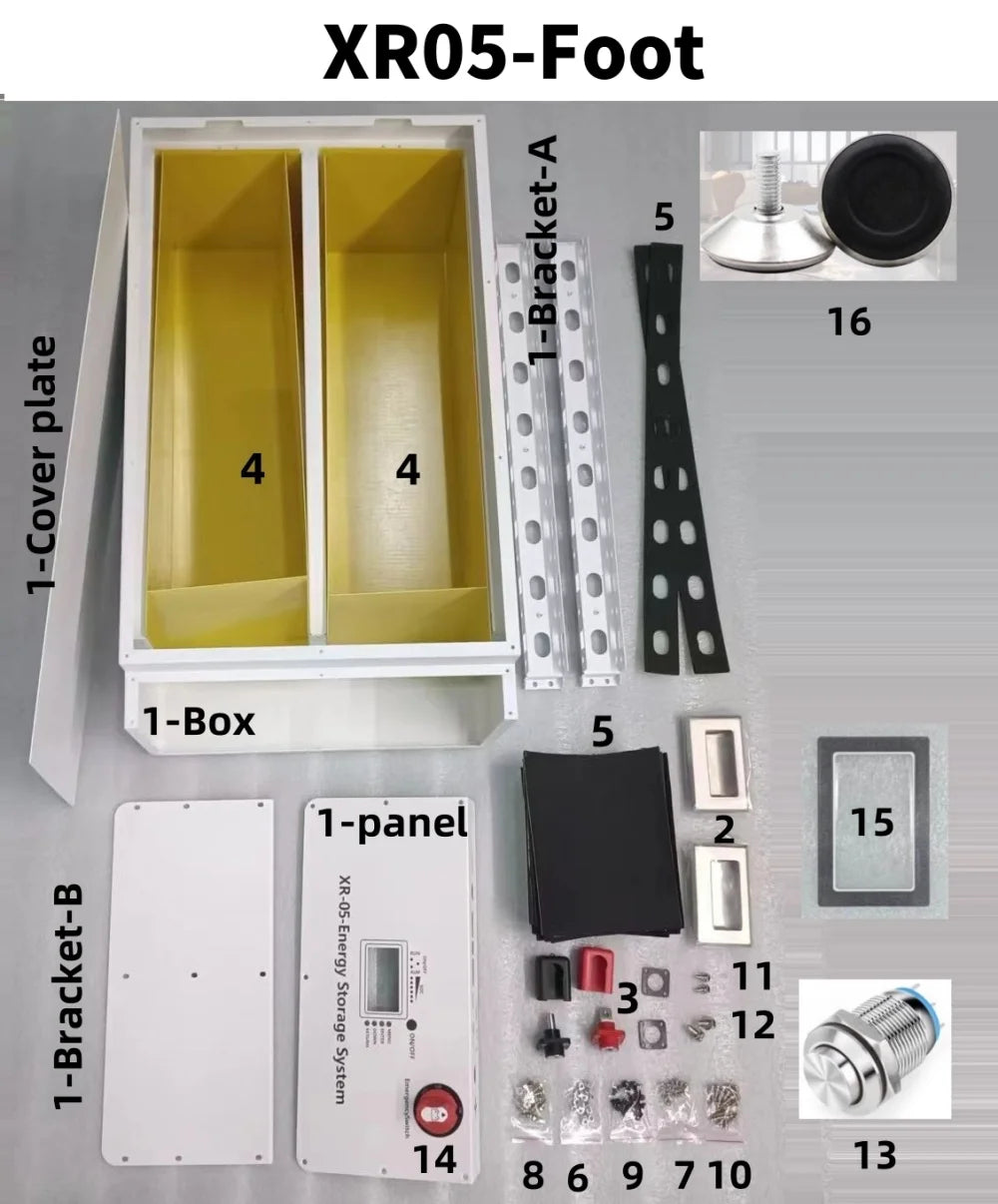 XR05-48V280AH Power Box LiFePO4 Battery Case  Solar Home Energy Storage 16S 51.2v DIY Kit   For JBD BMS  EVE CATL  280 302AH