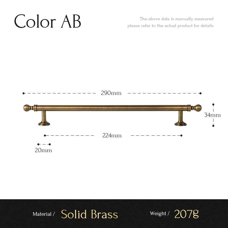 Santaya Brushed Antique Brass Handles for Kitchen Cabinets Wardrobes Drawers and Furniture Cabinets Long Handle T-bar Pulls