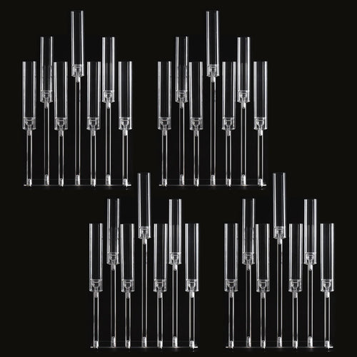 4pcs 7-Arm Acrylic Candlestick Clear Candelabra 26.5 Inch Tall for Wedding Birthday Party Living Room Decor