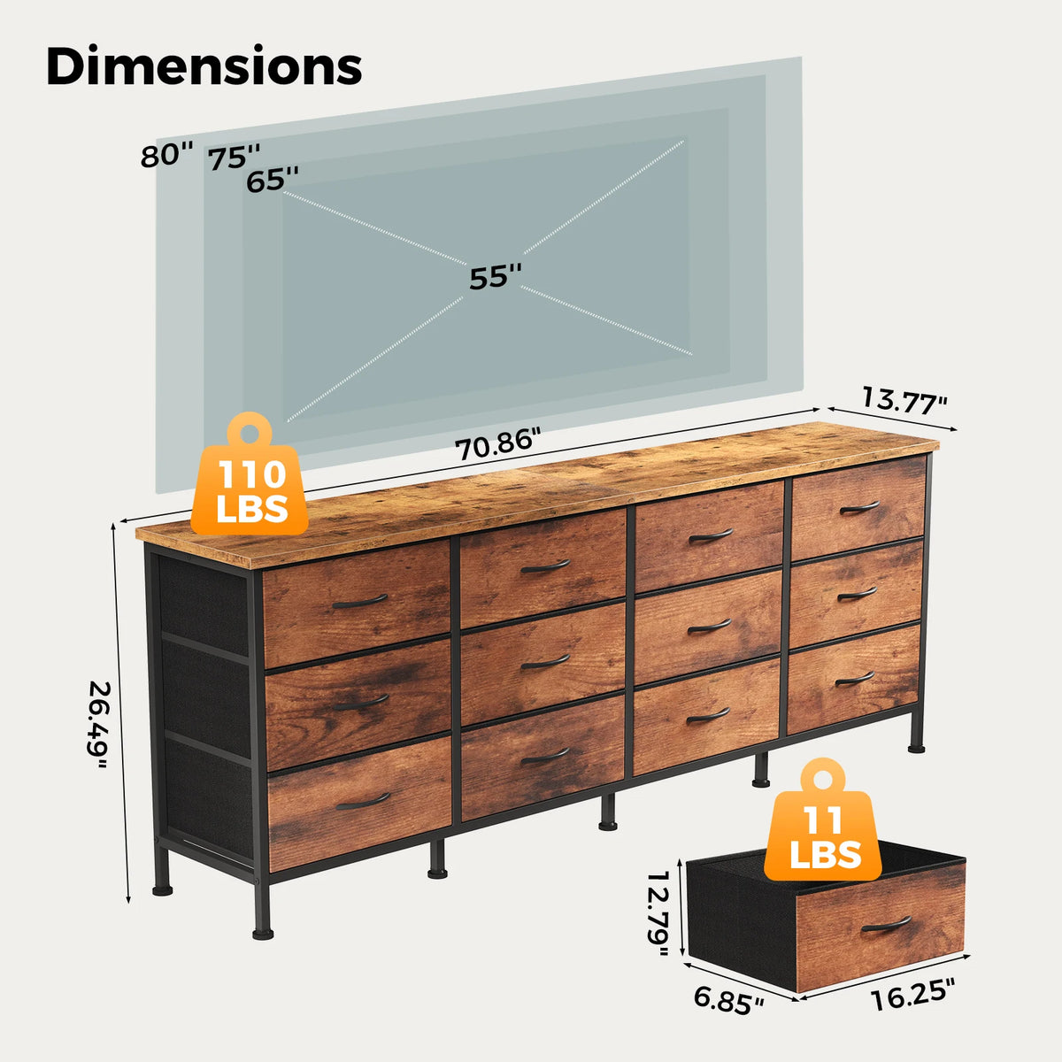 JHK 12 Fabric Cabinet