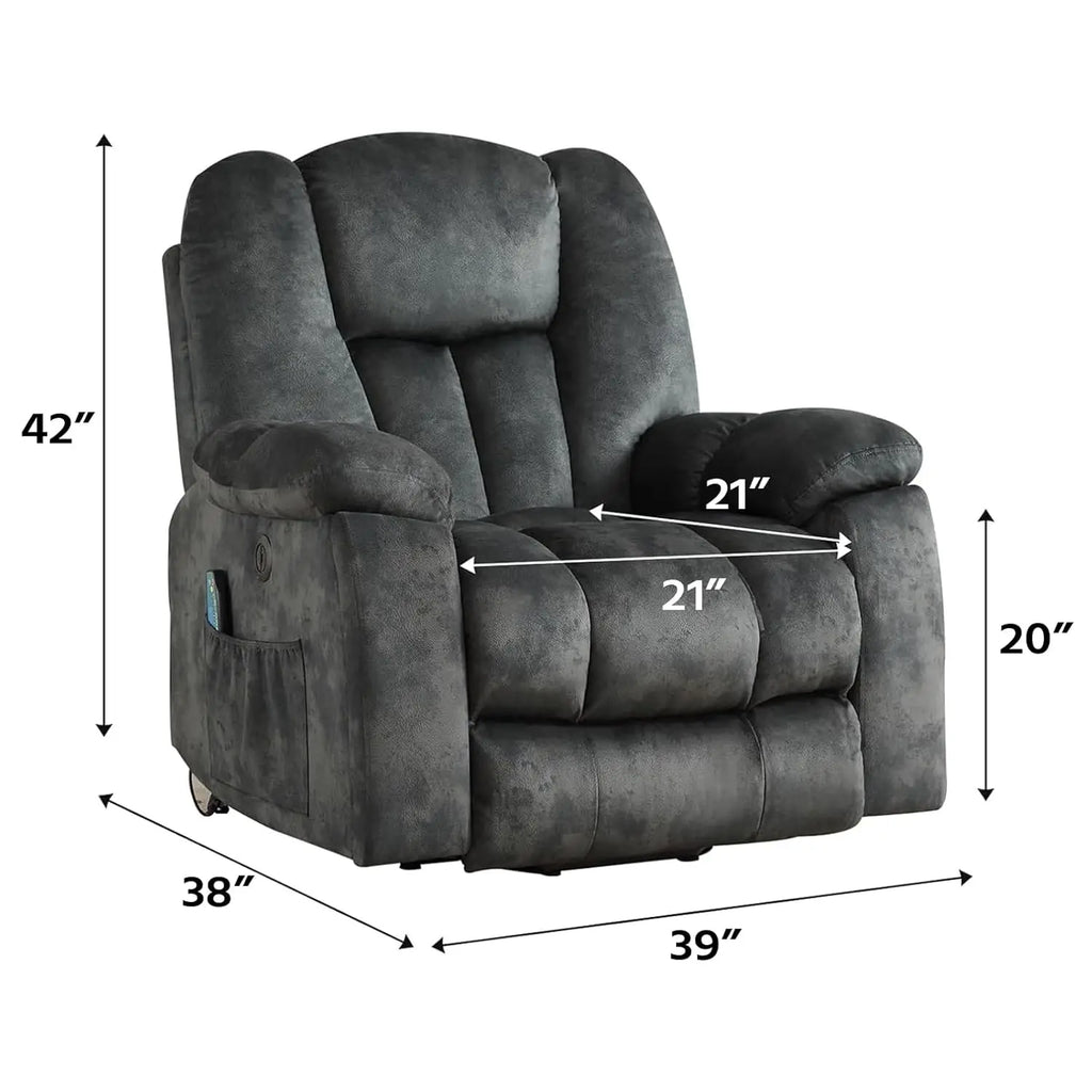 Large Power Lift Recliner with Massage, Heat & USB for Elderly,