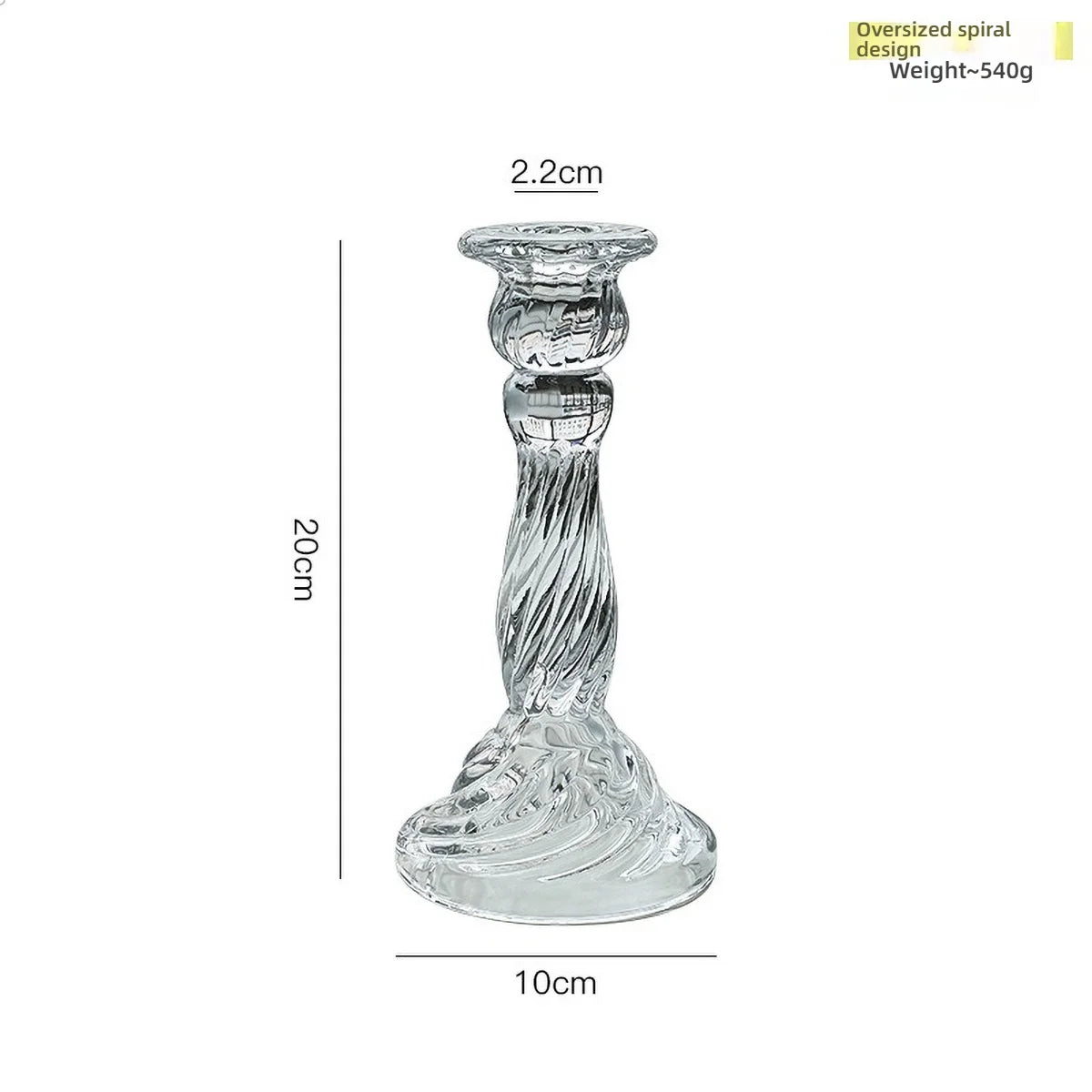Glass Candle Wick Holder Clear Pillar Table Design Candlestick for Dining Decor