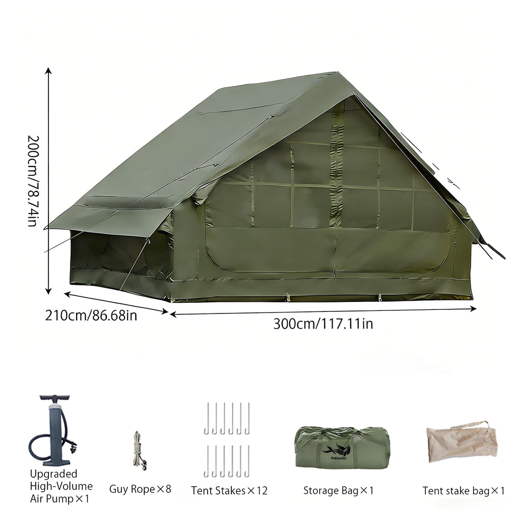 PAKICETUS Inflatable camping tent 4-8 people with windows