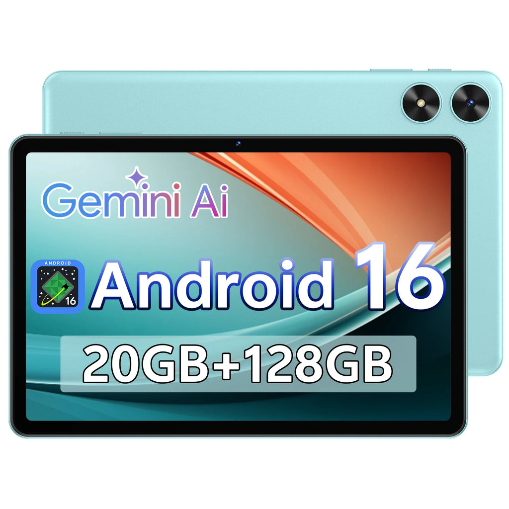 SVITOO Tablet 2026 Android 16 10.1 Inch IPS HD Screen Unisoc T7250 Octa-Core Processor 4GB Physical RAM + 16GB Virtual RAM 128GB ROM 1TB Expandable 6600mAh Battery 2.4GHz 5GHz WiFi 5 Bluetooth 5.0 GPS Widevine L1 With Case
