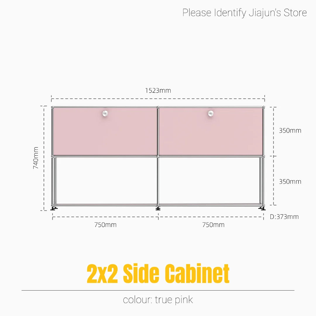 Hot-Seller | Minimalist Steel Storage Side Cabinet, Slim Profile Flip Door Unit