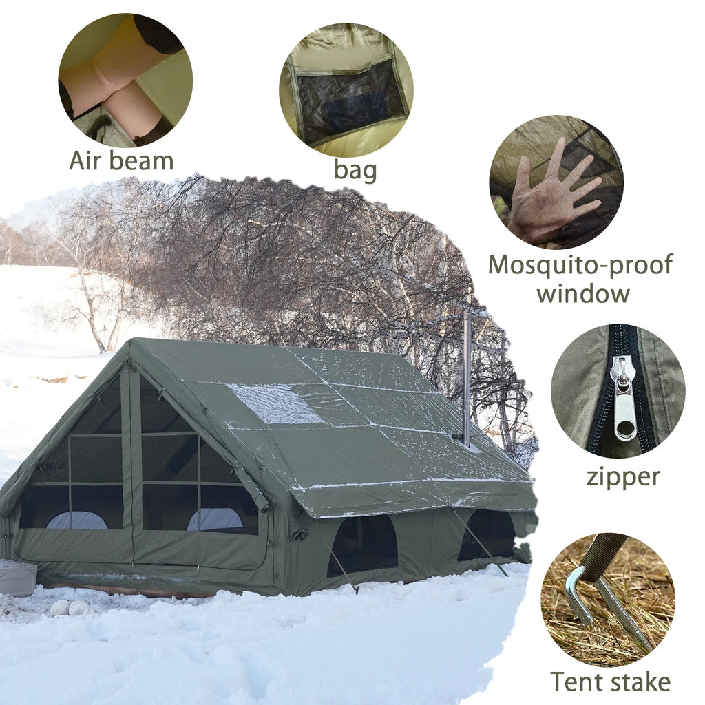 PAKICETUS Inflatable camping tent 4-8 people with windows