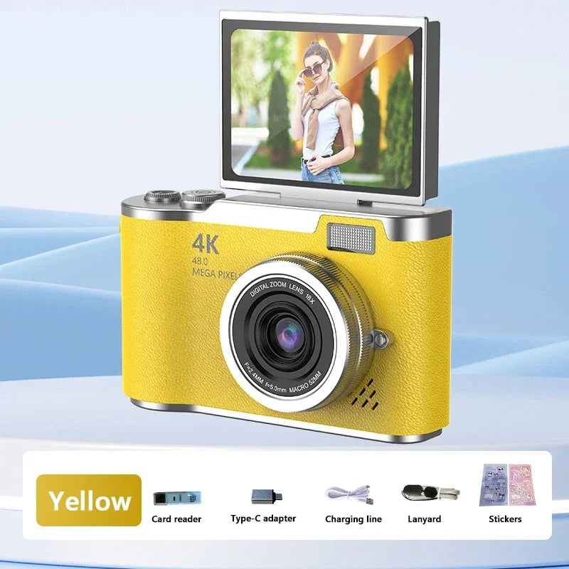 Lenovo 8X Digital Zoom Student Digital Camera, 48MP Portable Digital Photography Camera, 180° Flip Screen Selfie Camera