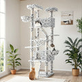 HOOMIC 81-Inch Multi-Level Tall Cat Tree for Indoor Cats/ Large Cat Tower with Plush Condo/ Hanging Hammock & Basket/ Comfortable Cat Perches/ Sisal Scratching Posts/ Sturdy Base/ Spacious Play House/ Pet Furniture/ Free Ship