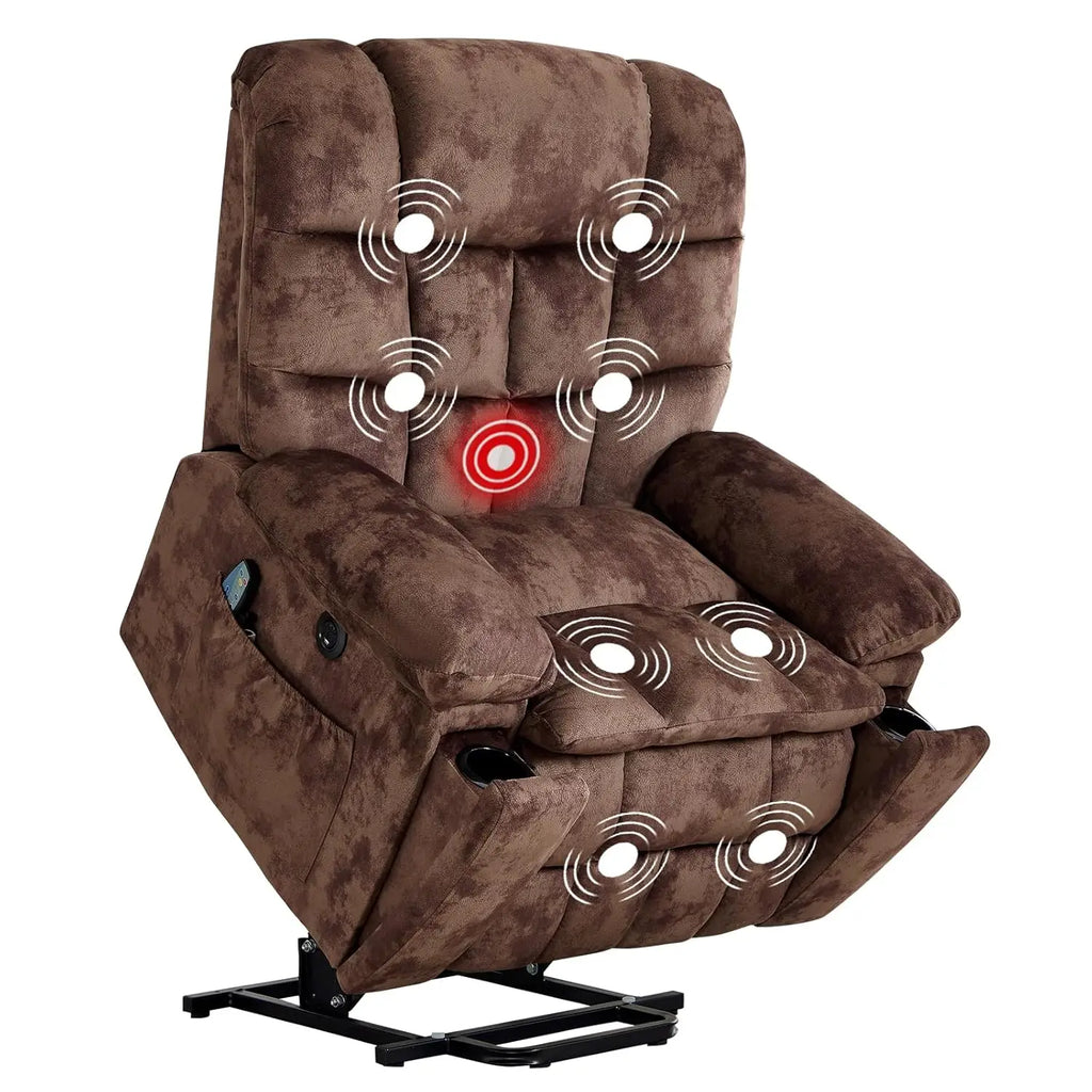 Large Power Lift Recliner with Massage and Heat