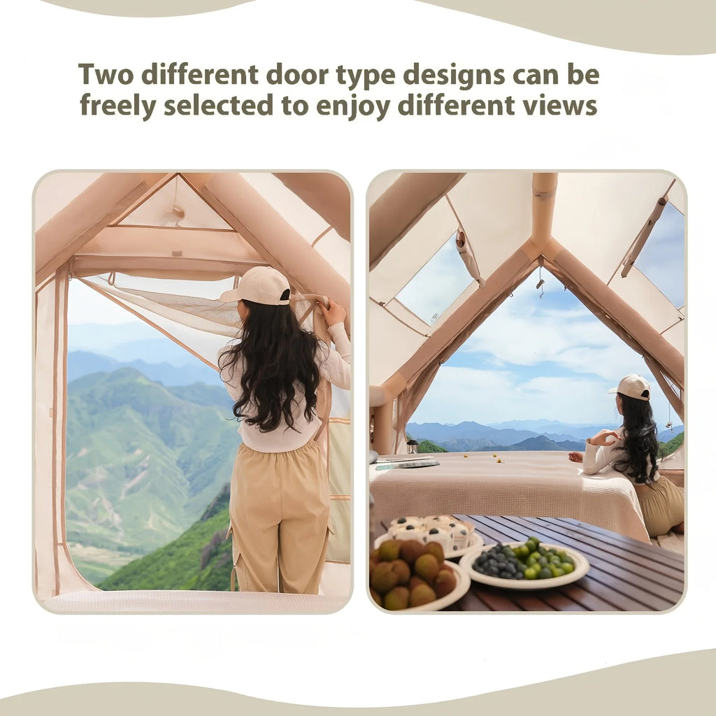 Large Inflatable Camping Tent with Skylight, Quick Air-Flow & Breathable Mesh Design.