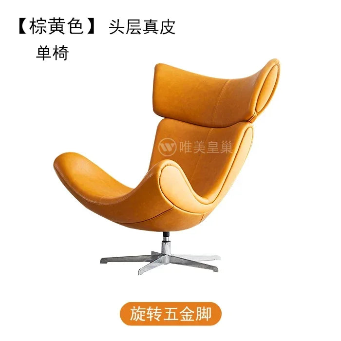 Comfortable Ergonomic Modern Leather Nordic Sofa Chairs