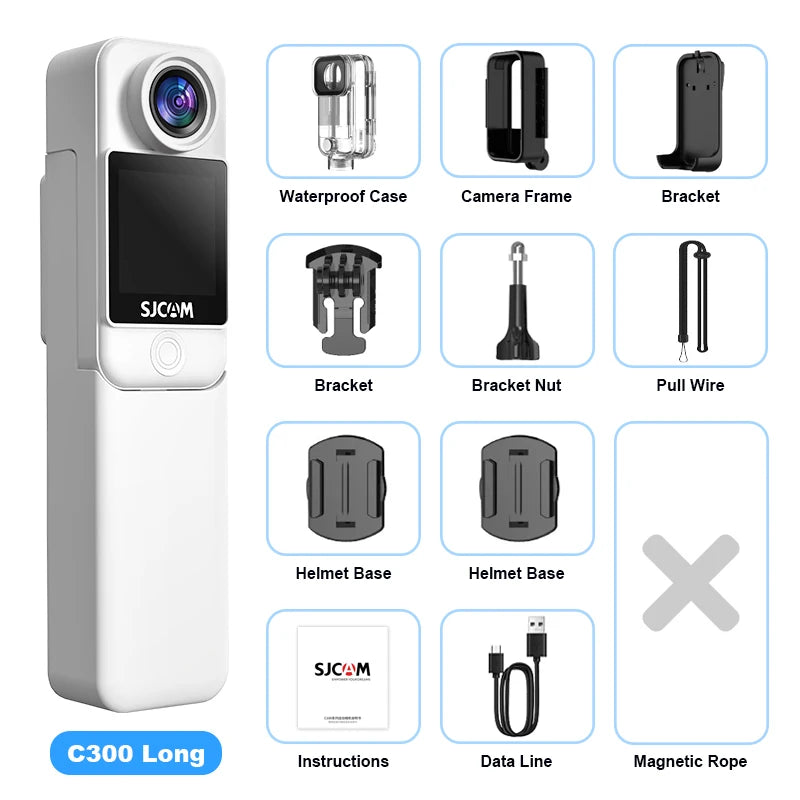 C300 Pocket Action Camera 4K FHD With Long Battery Life Video 30M Waterproof 5G WiFi Camera Sport Action Cam