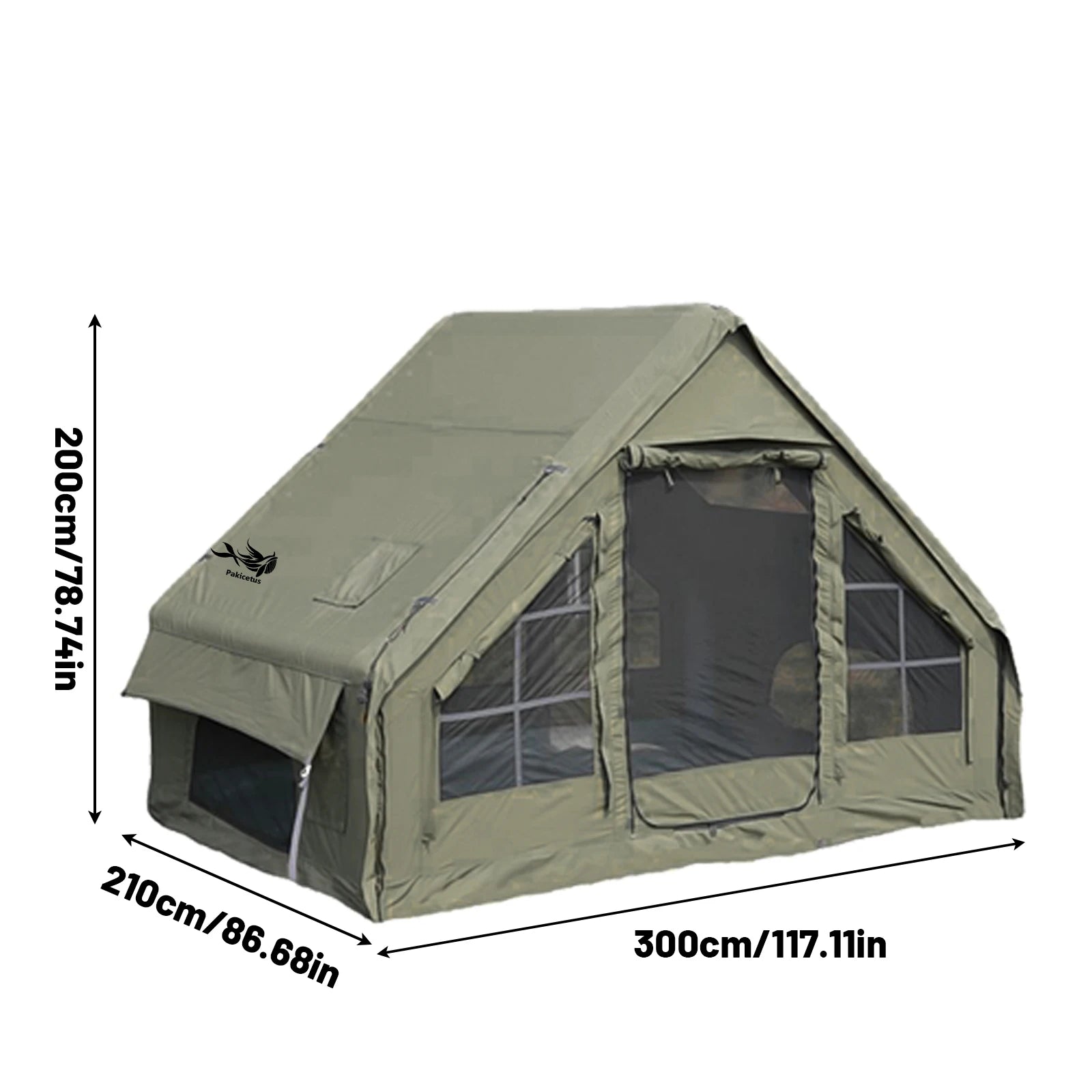 Large Inflatable Camping Tent with Skylight, Quick Air-Flow & Breathable Mesh Design.