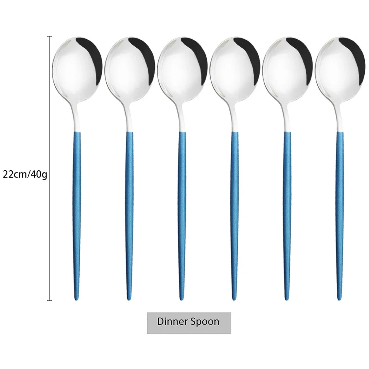 6Pcs Gold Ladle Spoon Dinnerware Western Stainless Steel Cutlery Set Dinner Spoon Soup Spoon Tableware Kitchen Silverware Set