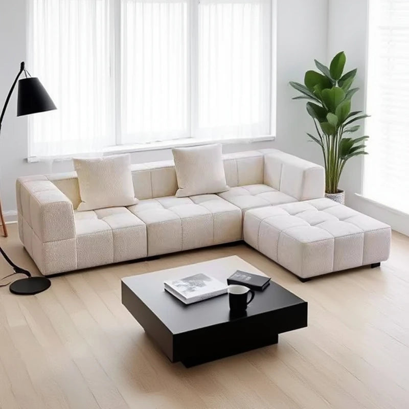 Living Room Compressed Vacuum Sofas, Modern Small Apartment Fabric Living Room Sofa