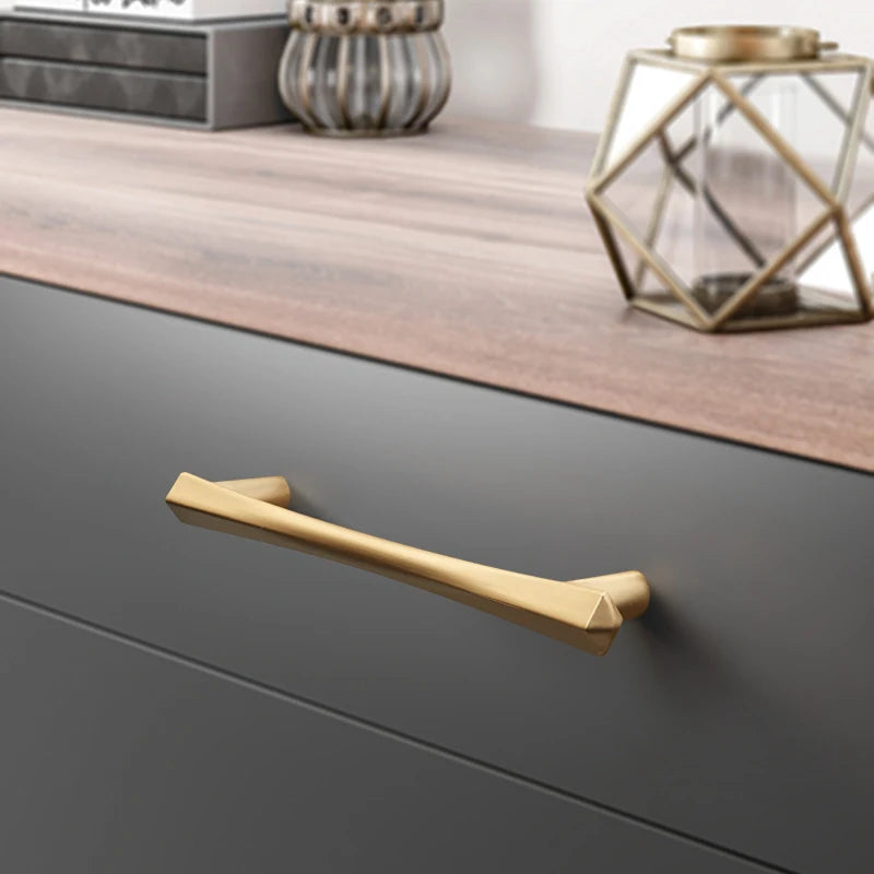 Gold Modern Zinc Alloy Cabinet Drawer Handles