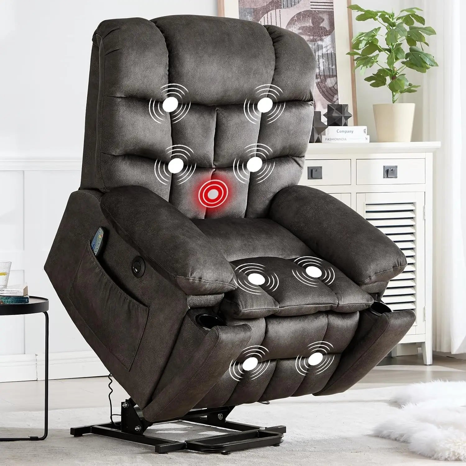 Large Power Lift Recliner Chairs with Massage and Heat for Elderly,