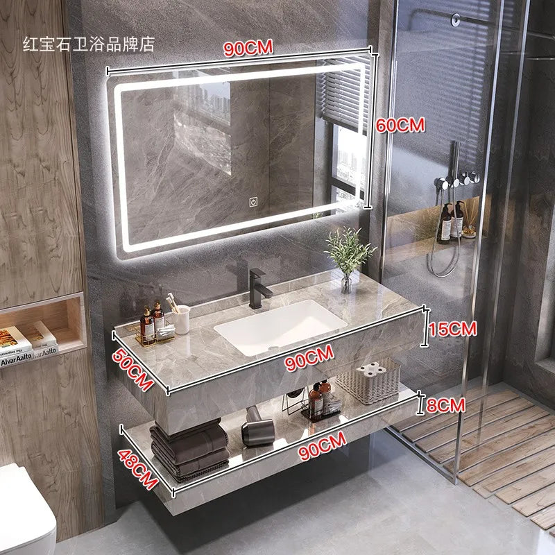 Simple Washbasin Bathroom Partition Vanity