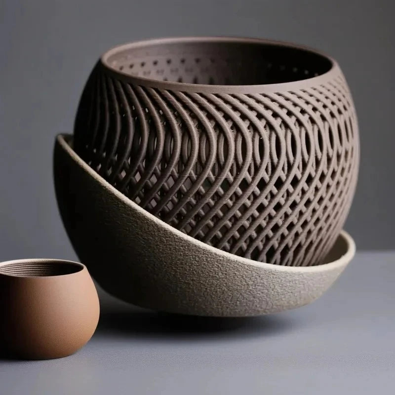 3D Printed Orchid Flower Pot, Polygonal Succulent Flower Pot