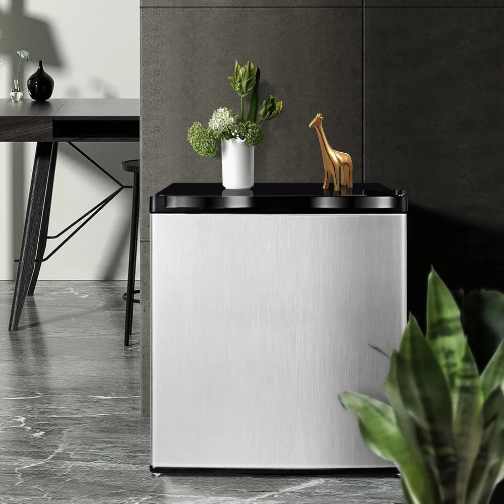 Small Upright Freezer 1.1 Cu Ft Stainless Steel Single Door