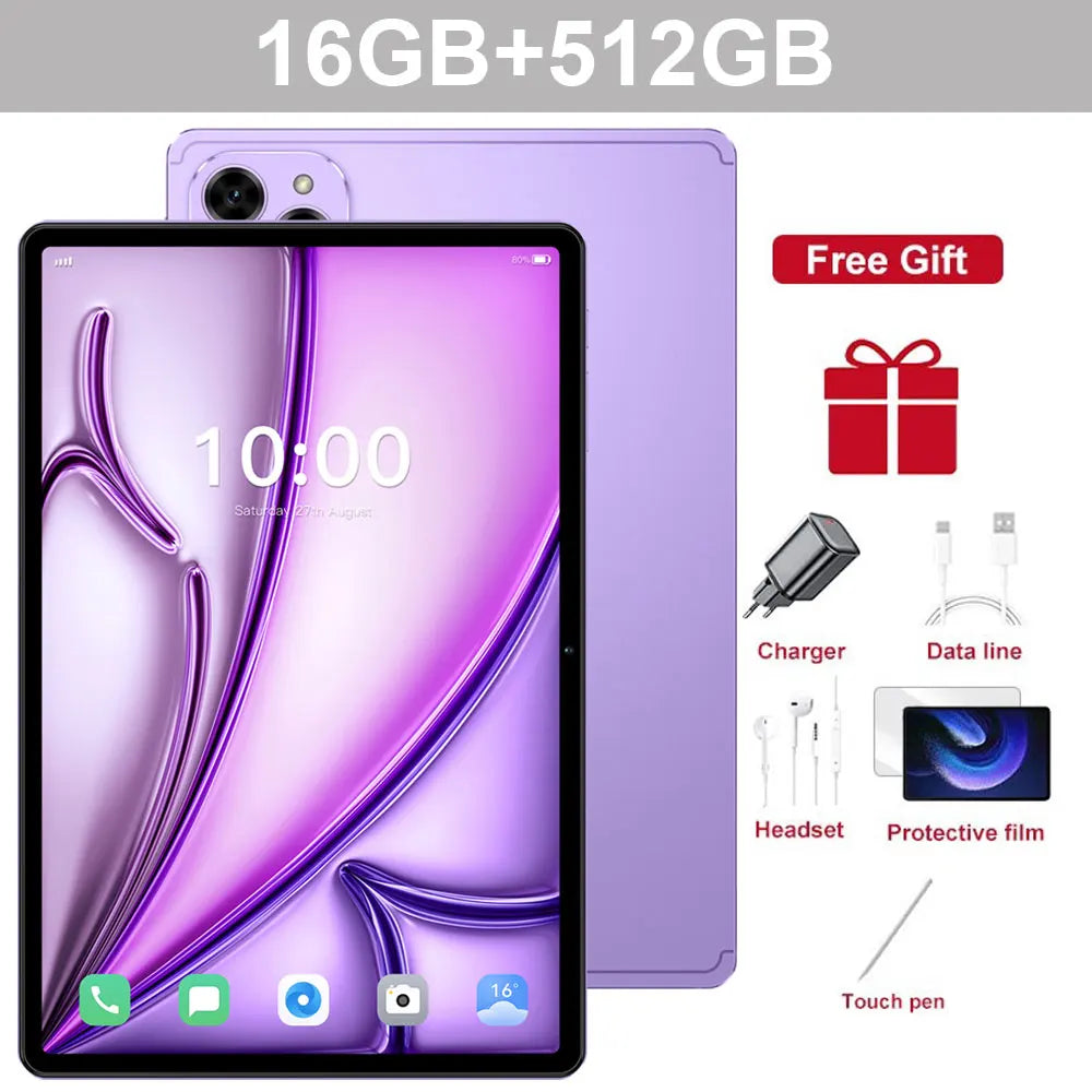 Original Pad 16 Pro Global Version Tablets 10.1" Android 15 10000mAh Tab 5G Dual Sim 22GB+2TB WIFI Children's Kids Tablet PC