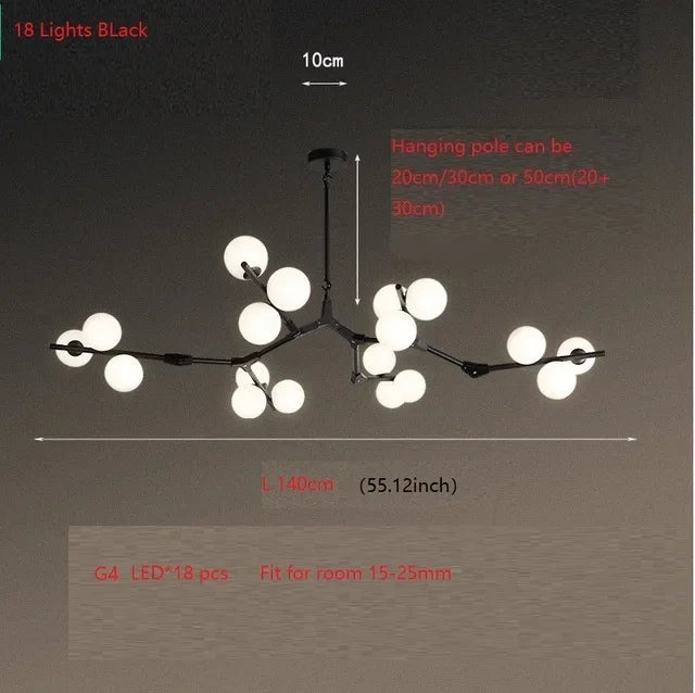 Nordic New Molecular Glass Ball Chandelier