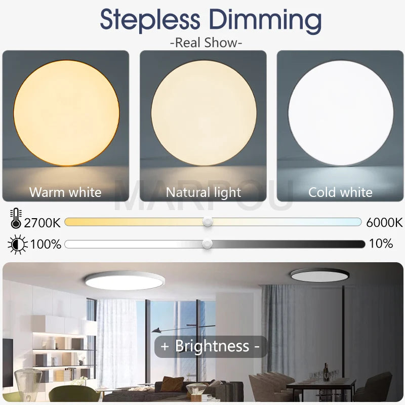 MARPOU Smart Large Led Dimmable Ceiling Light with Remote