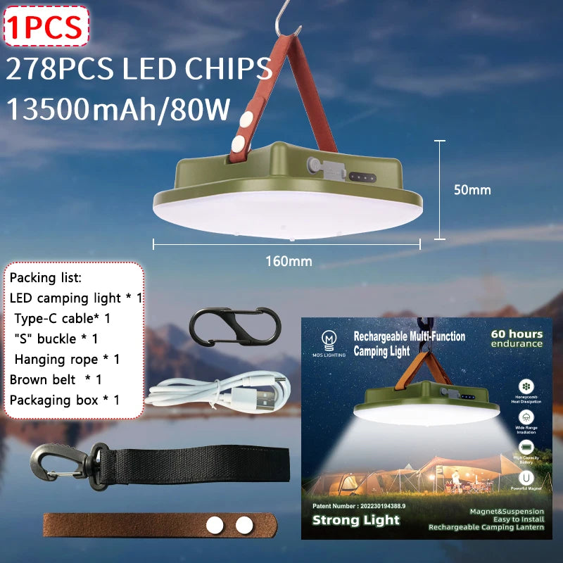 MOSLIGHTING13500maH LED Charging Camping Light With Magnet Portable Torch Fashion Tent Lamp Work Maintenance Emergency Lighting