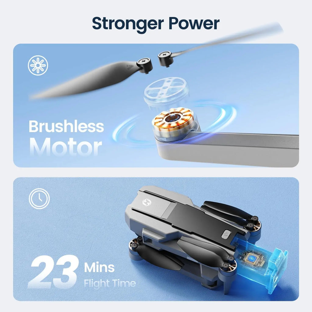 4K Camera Drone Under 250g with FPV, Auto Return, Follow Me, Foldable for Beginners - Brushless Motors & 5GHz Transmission
