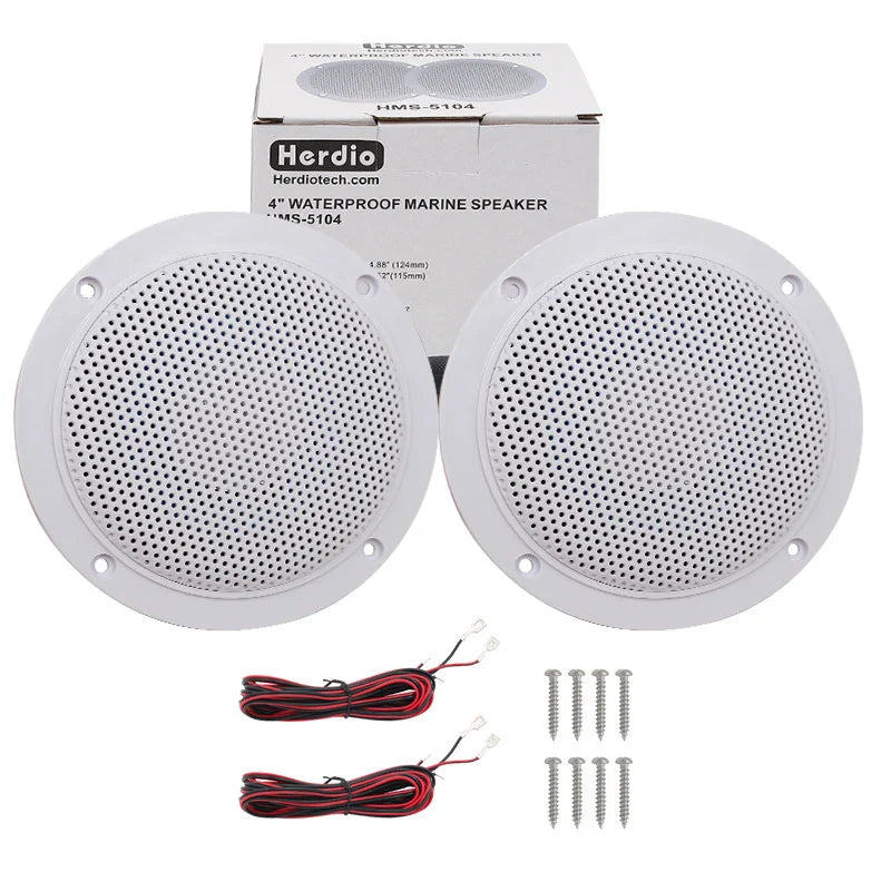 Herdio 4'' 160W 2PCS Waterproof Ceiling Marine Speaker Surround Sound Speaker