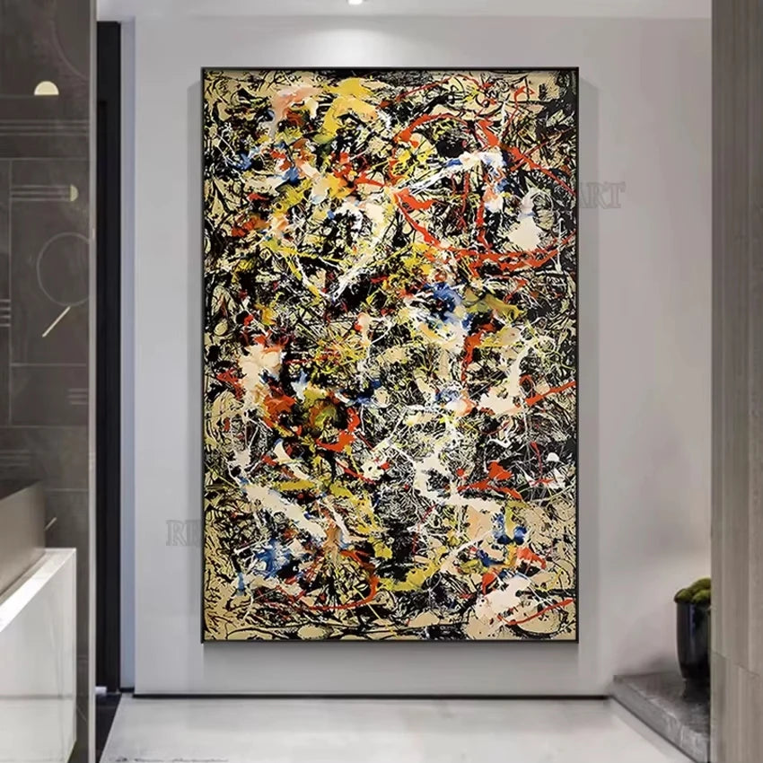 Large Home Decor Art Copy Pollock Oil Paintings
