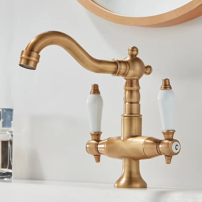 Basin Faucets, Gold Brass Bathroom Faucets