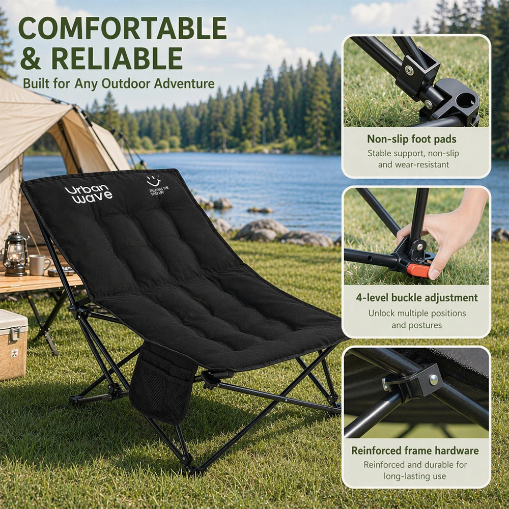 Outdoor folding bed, camping bed with mattress, portablefolding bed, 330 Ib capacity,