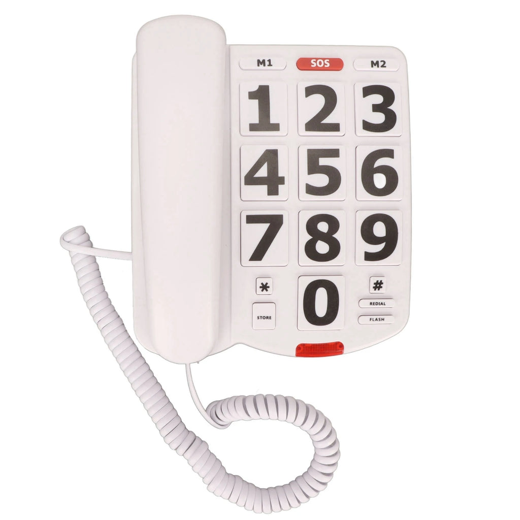 Big Button Telephone, Adjustable Volume, Last Number Redialing Corded Landline