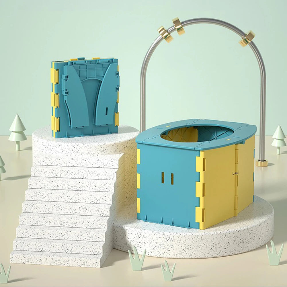 Children Folding Toilet with Cleaning Bag, Portable Baby Travel Potty