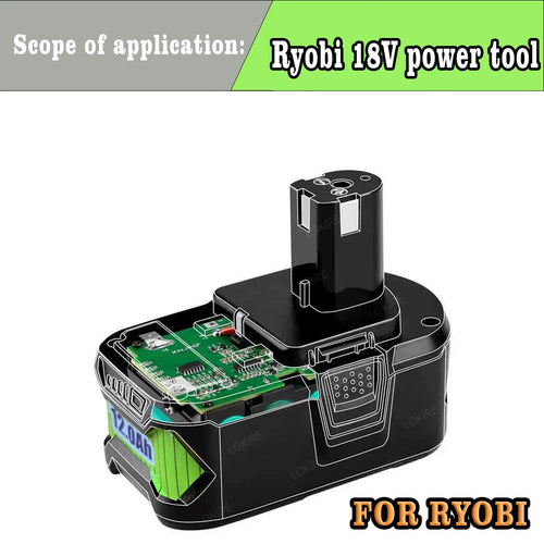 2026 New For RYOBI 18V 12.0AH Lithium Battery P103/P108 Cordless Drill Hammer Impact Wrencible Battery