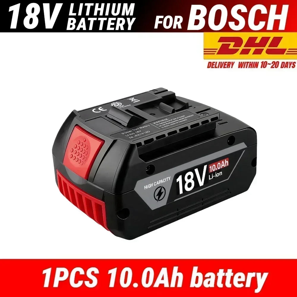 Rechargeable Lithium-Ion Battery for Bosch 18V Tools, 8/10/12.0 Ah Power Tool Batteries