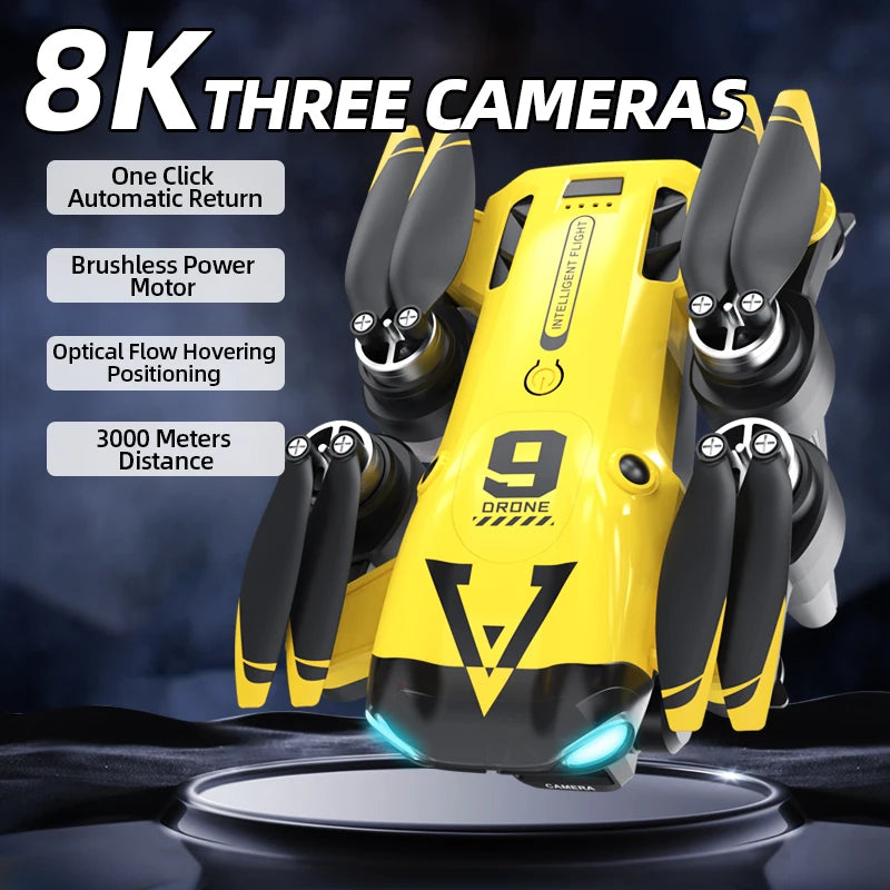 New B9 Pro RC Drone 4K 1080P Wide Angle Dual HD Camera Foldable Quadcopter WiFi FPV Altitude Hold，