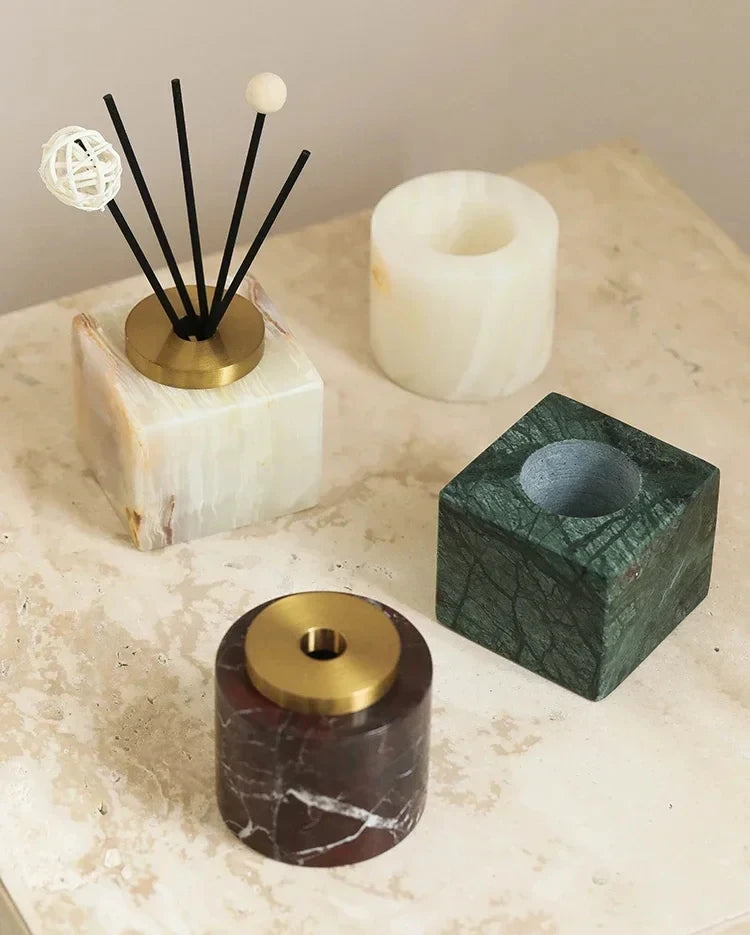 European style simple natural marble aromatherapy bottle