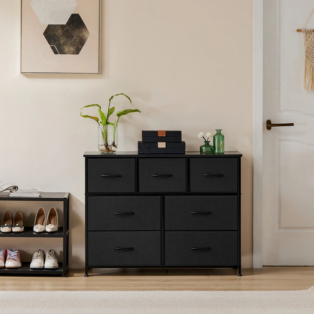 JHK Desser For Bedroom With 7 Fabric Drawers Organizer Storage Closet Chest Clothes, Also For Living Room Display Cabinet