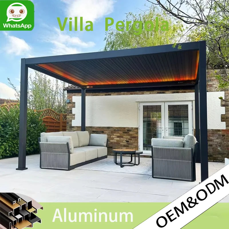 Custom Size Aluminum Pergola, Aluminum Louvered Roof