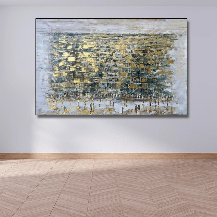 Handmade Modern Abstract Jewish Oil Painting, Handmade Artwork, Unframed