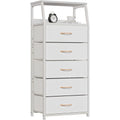 5-Tier Metal and Wood Storage Unit with Open Shelf