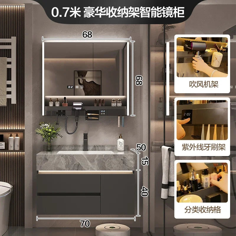 Bathroom Vanity Cabinet, Sink, Organizer Storage, Mirror
